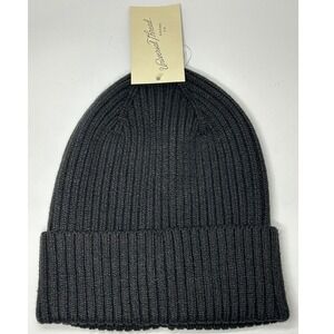 Universal Thread Goods Co. Ribbed Knit Beanie Hat Charcoal Gray One Size New